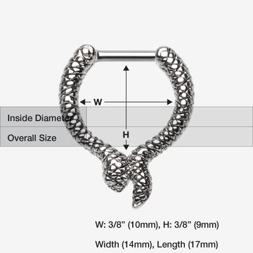 Detail View 1 of Slithering Snake Septum Clicker